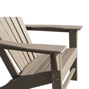 Weathered Wood Finish Plastic Adirondack Chair