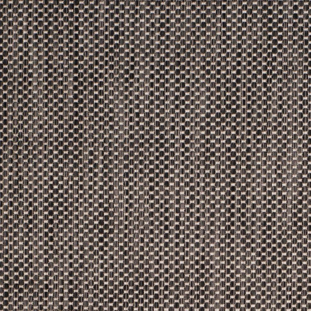 Black and Beige Rectangular Synthetic Outdoor Rug