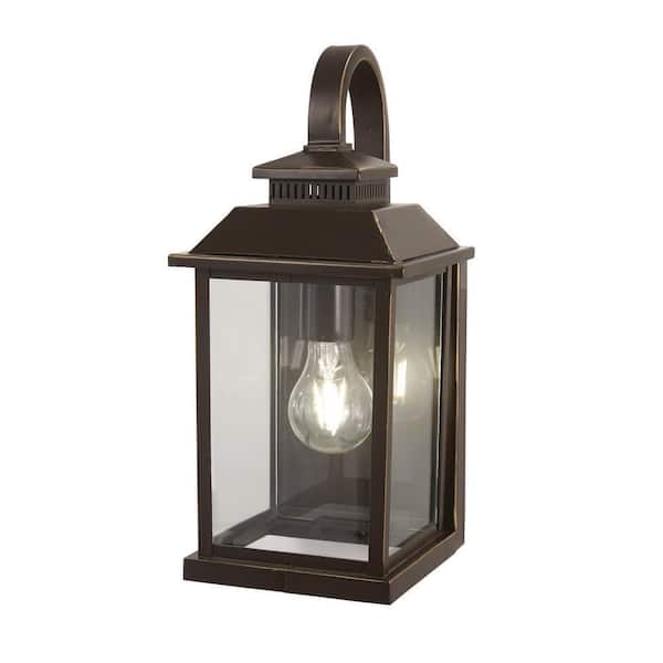 Miner's Loft 1-Light Oil Rubbed Bronze with Gold Highlights Outdoor Wall Lantern Sconce