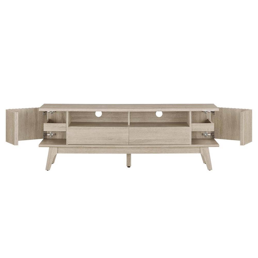 Eudora 60'' Light Oak Modern TV Stand with Cabinet