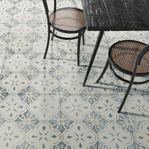 Kings Aurora Blue 17-5/8 in. x 17-5/8 in. Ceramic Floor and Wall Tile (10.95 sq. ft./Case)