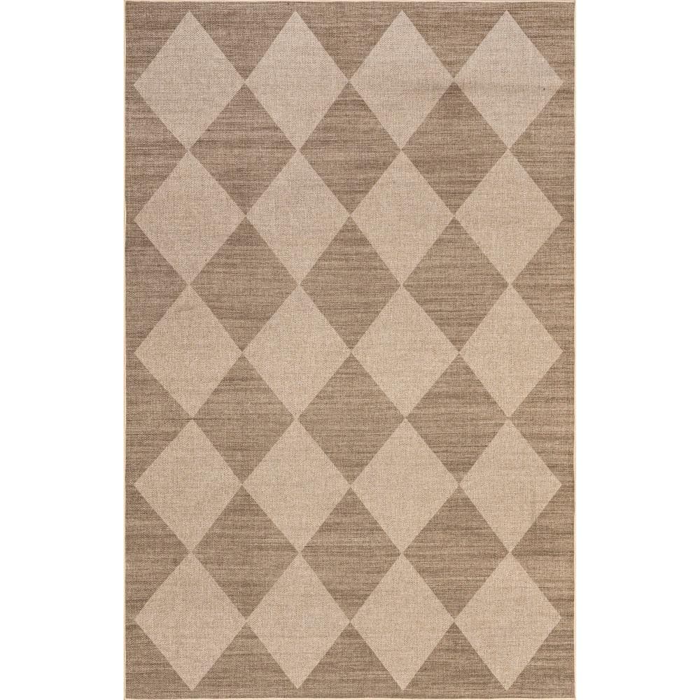 nuLOOM Abi Checkered EasyJute Machine Washable Natural 8 ft. x 10 ft