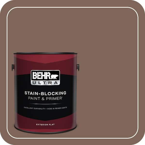 BEHR ULTRA 1 gal. Home Decorators Collection #HDC-AC-05 Cocoa Shell Flat Exterior Paint & Primer