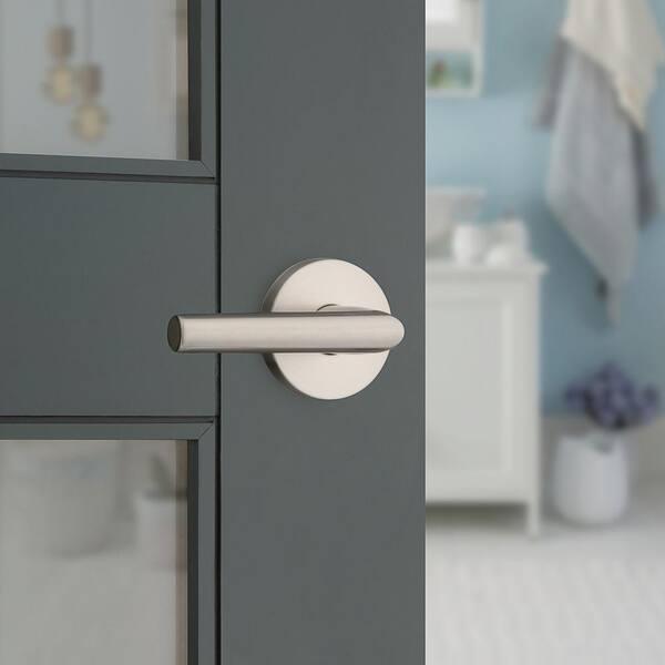 Satin Nickel Round Privacy Door Handle for Bed & Bath 