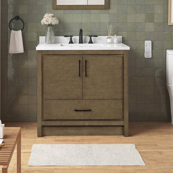 Home Decorators Collection Sonoma 36 in. W x 22 in. D x 34.50 in. H Bath Vanity in Midnight Blue with Carrara Marble Top