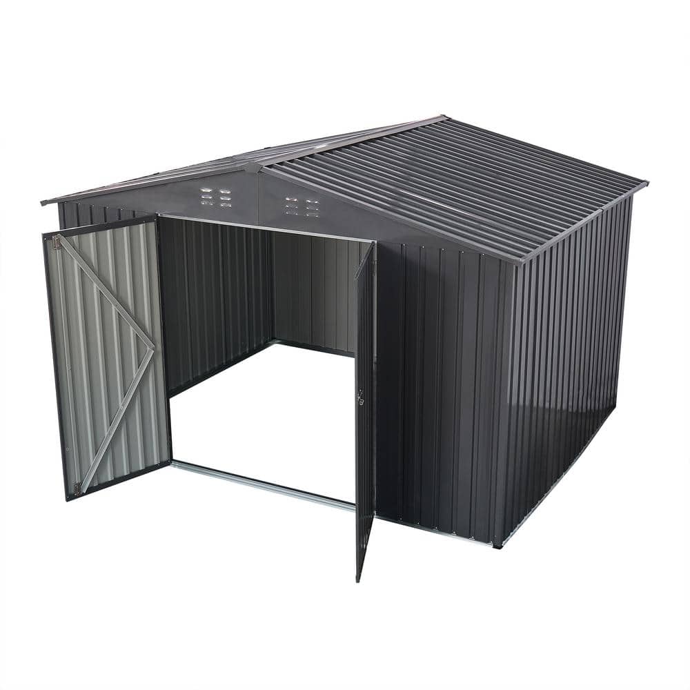 8 ft. W x 6 ft. D Outdoor Storage Sheds,Metal Utility Tool House with Locka
