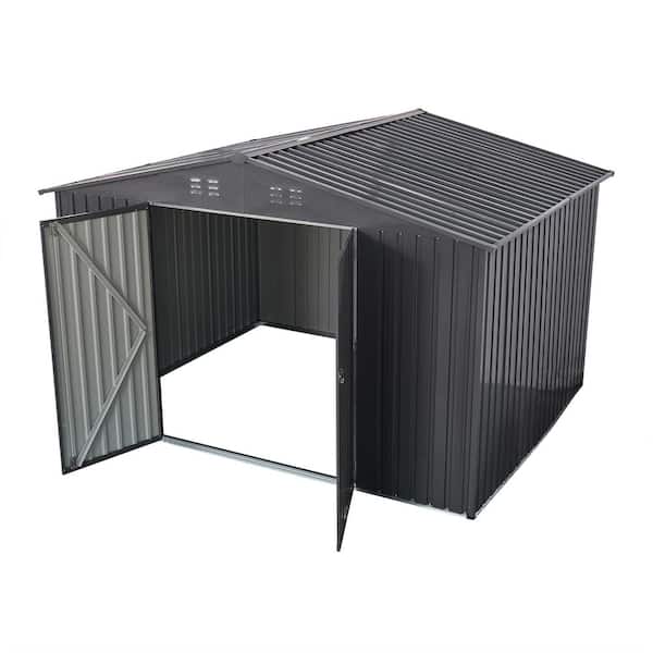 Unbranded 8 ft. W x 6 ft. D Outdoor Storage Sheds,Metal Utility Tool House with Lockable Door Shutter Vents (48 sq. ft.)