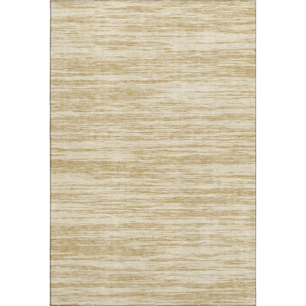 Mayfield Premium Machine Washable Abstract AMF951 Gold 5 ft. x 7 ft. 6 in. Area Rug