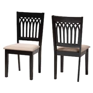 Genesis Beige and Dark Brown Dining Chair (Set of 2)