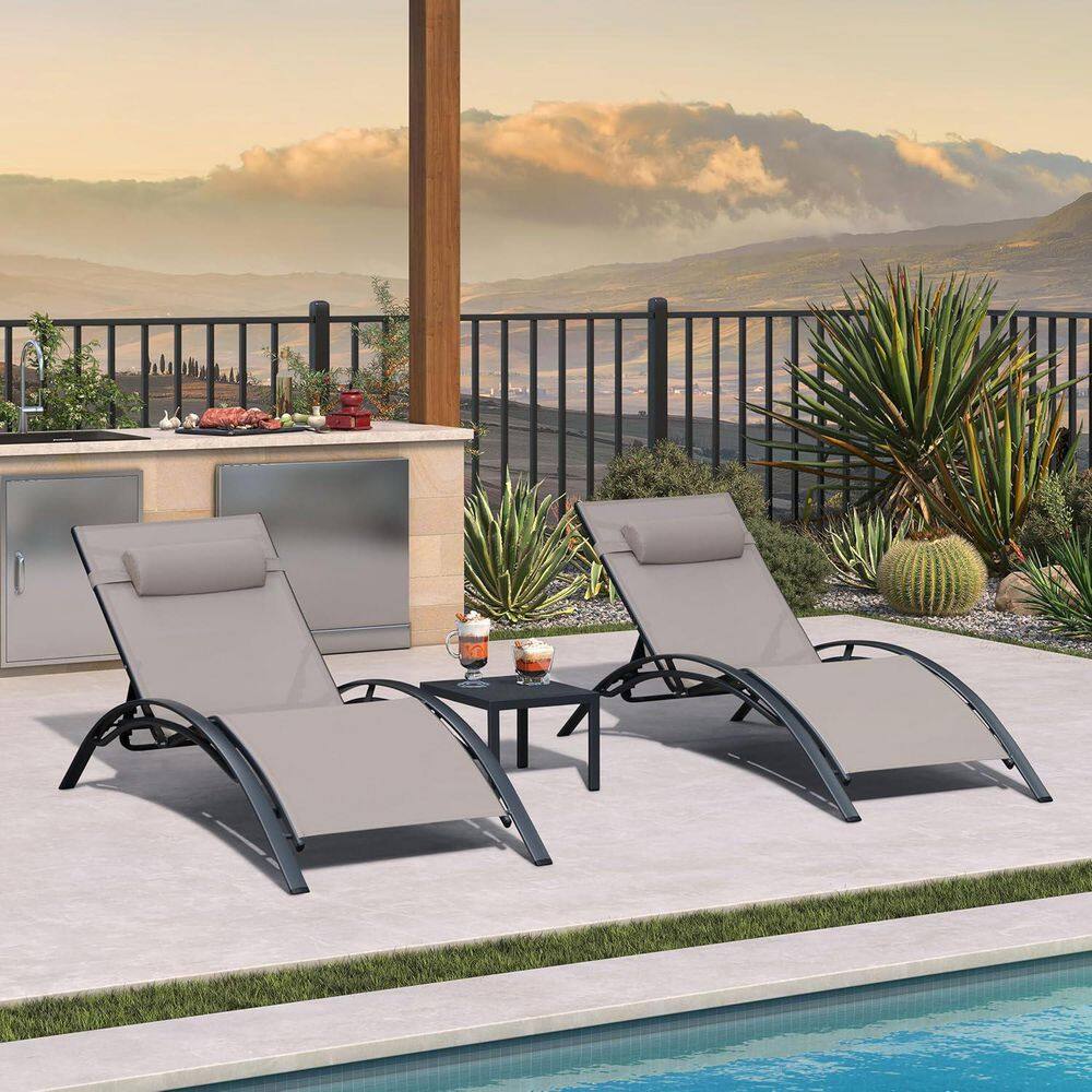 4 Piece Oversized Chaise Lounge Outdoor Beach Pool Sunbathing Lawn Lounger Recliner Chair price history on PriceWatchPro