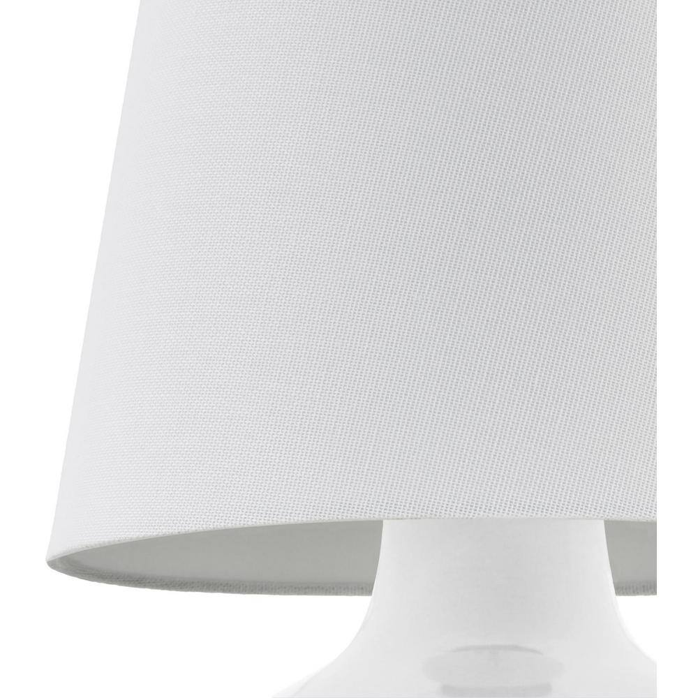 White Ceramic Bell Shade Table Lamp with Cotton Shade