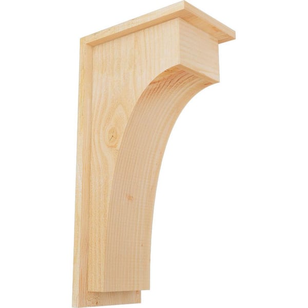 Ekena Millwork 8 in. x 12 in. x 24 in. Huntington Rough Sawn Douglas Fir Corbel with Backplate