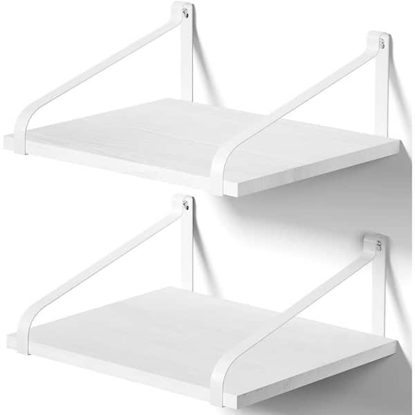 12 in. W x 16.5 in. D White-white Wood Floating Shelves for Wall Decor 2-Decorative Wall Shelf
