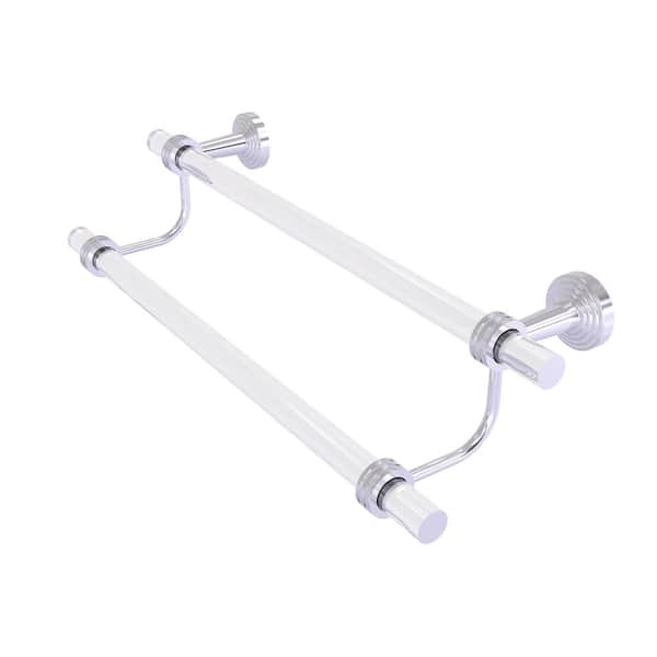 Allied Brass Pacific Beach Collection 30 in. Wall Mounted Double Towel Bar with Dotted Accents in Satin Chrome