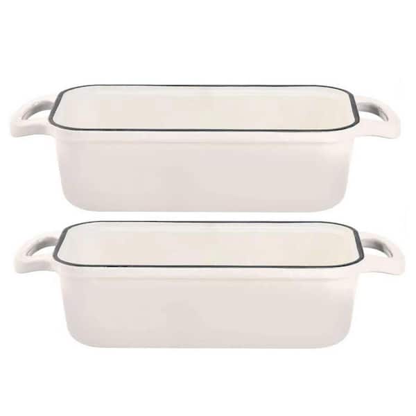 2 Piece Cherry Enameled Cast Iron Bread Loaf Pan with Lid Steam Circulation Compatible with All Cooktops Set
