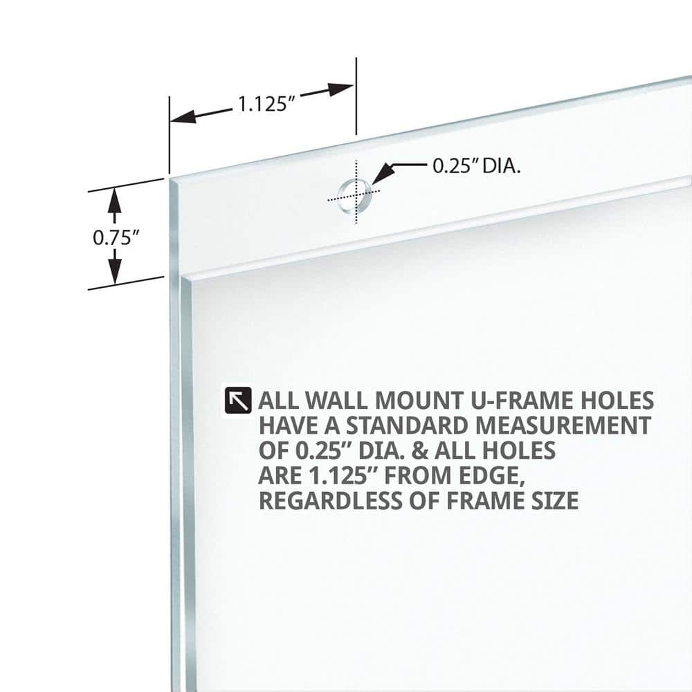 Clear Acrylic Wall Hanging Sign Holder Frame 8.5" x 11" Vertical 10-Pack