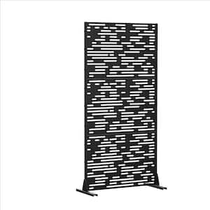 72 in. Metal Outdoor Garden Fence Privacy Screen Garden Screen Panels in Black