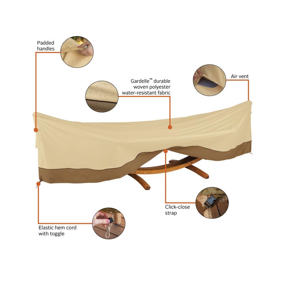 Veranda Beige and Brown Polyester Hammock and Stand Cover