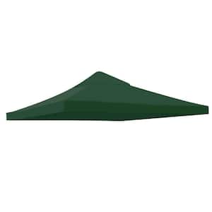10 ft. x 10 ft. Green Gazebo Canopy Top Replacement 1 Tier Patio Pavilion Cover UV 30 Sunshade(No Shelf)