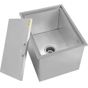 49.7 Qt. Stainless Steel Drop in Ice Chest /Cover 22 x 17 x 12 in. Drop in Cooler Outdoor Kitchen for Cold Wine Beer