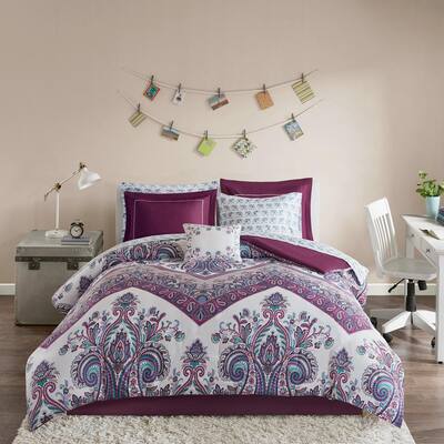 Intelligent Design Layne 7 Piece Purple, Purple Bedding Sets Twin Xl
