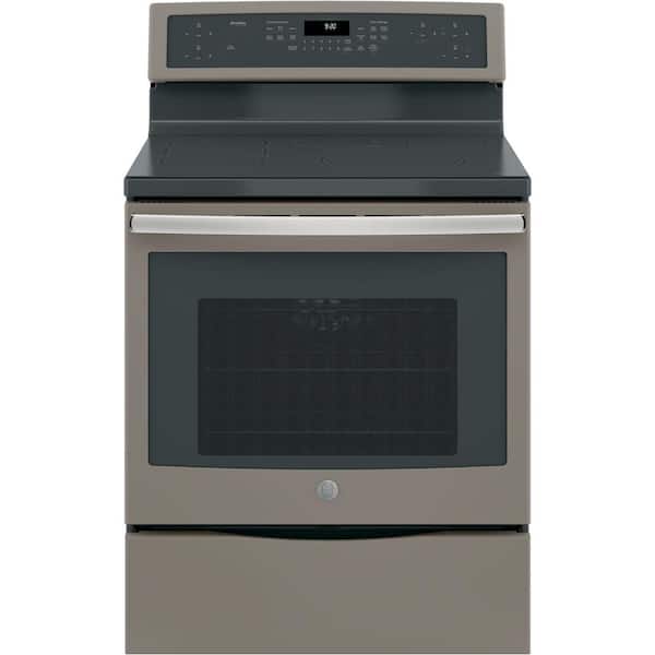 GE Profile 5.3 cu. ft. Smart Induction Range with Self-Cleaning Convection in Slate, Fingerprint Resistant
