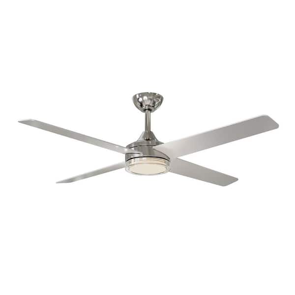 Hampton Bay Mercer II 52 in. Indoor Brushed Nickel Standard Ceiling Fan with CCT LED Included with Remote Control Included