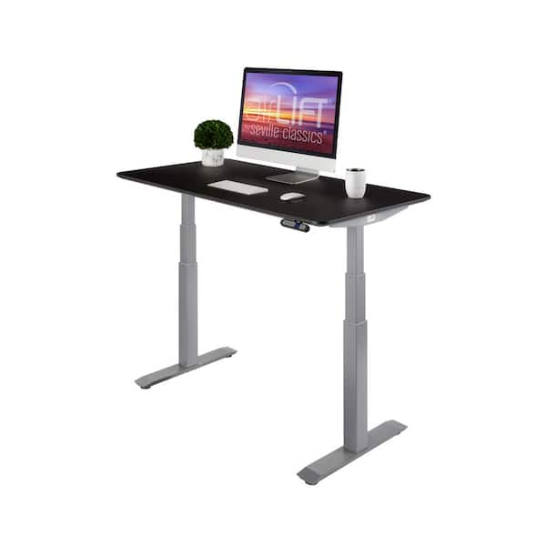 Seville Classics airLIFT 54 in. Rectangular Black/Gray Standing Desks with Adjustable Height