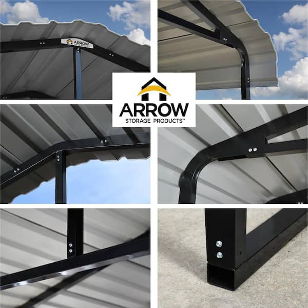 Arrow 20 ft. x 20 ft. x 9 ft. Eggshell Carport CPH202009 - The