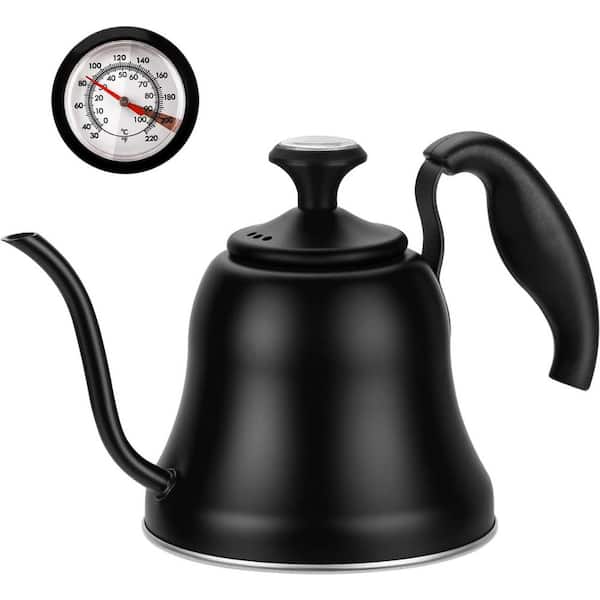Adrinfly 28 oz. Matte Black Gooseneck Tea Stainless Steel Kettle for Stovetop Pour Over and Camping, Hot Water Heater Boiler