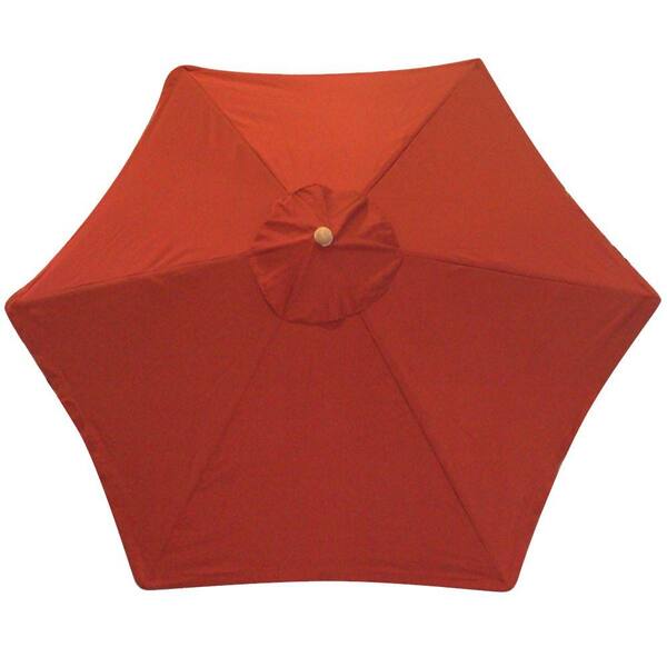 Plantation Patterns 9 ft. Patio Umbrella in Chili Red Textured-DISCONTINUED