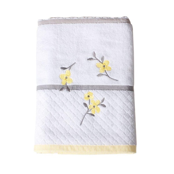 Saturday Knight Spring White Geometric Cotton Single Bath Towel