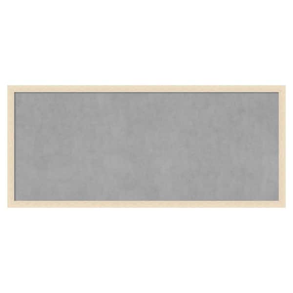 Amanti Art Woodgrain Stripe Blonde 50 in. x 22 in Framed Magnetic Board