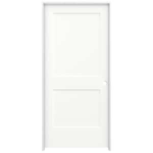 36 in. x 80 in. Monroe White Painted Left-Hand Smooth Solid Core Molded Composite MDF Single Prehung Interior Door