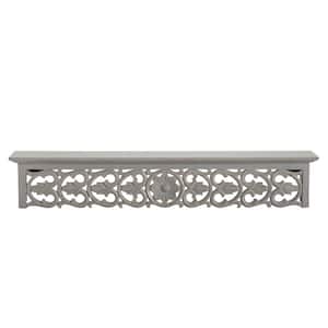 5 in. x 5 in. x 30 in. Grey MDF Carved Decorative Shelf Without Brackets
