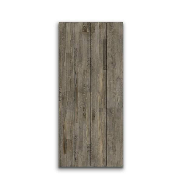 CALHOME 24 in. x 80 in. Hollow Core Weather Gray-Stained Pine Wood Interior Door Slab