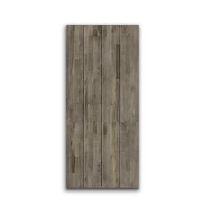 36 in. x 80 in. Hollow Core Weather Gray-Stained Pine Wood Interior Door Slab