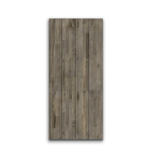CALHOME 30 in. x 96 in. Hollow Core Weather Gray-Stained Pine Wood Interior Door Slab
