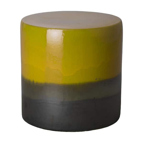 Emissary Stout 2-Tone Mustard Yellow Round Ceramic Garden Stool 12138MY ...