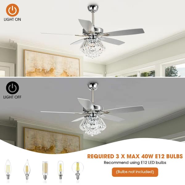 Parrot Uncle Zuniga 52 in. Indoor Chrome Downrod Mount Crystal