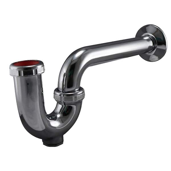 KEENEY 1-1/2 in. x 1-1/2 in. 17-Gauge Brass P-Trap with Cleanout, Polished Chrome
