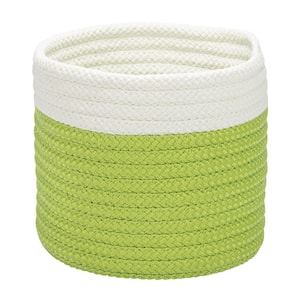 10 in. x 10 in. x 8 in. Bright Green Dipped Mini Round Polypropylene Basket
