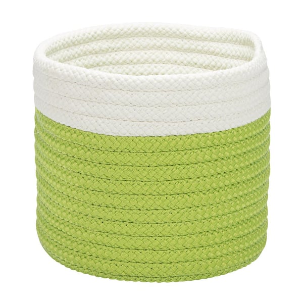 Colonial Mills 10 in. x 10 in. x 8 in. Bright Green Dipped Mini Round Polypropylene Basket