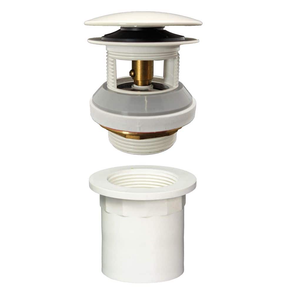 Integrated Overflow Drain 1-1/2 in. NPSM Coarse Thread Tip-Toe Mechanism with PVC Adapter in Biscuit price history on PriceWatchPro