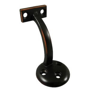 3-1/8 in. (80 mm) Oil-Rubbed Bronze General-Duty Zamak Handrail Bracket for Flat Bottom Handrail