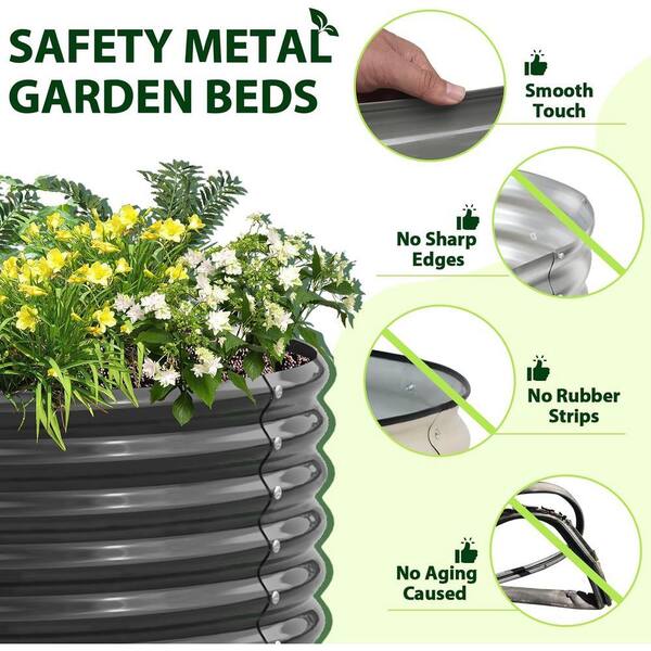72 in. x 24 in. x 18 in. Grey Outdoor Galvanized Steel Raised