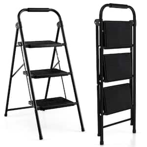 3-Step Ladder, Reach Height 9 ft. 330 lbs. Load Capacity Type IA Duty Rating with Wide Anti-Slip Pedal