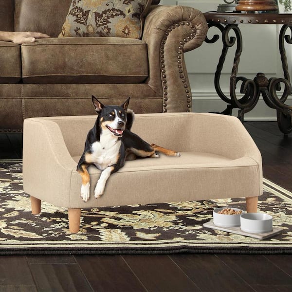 Luxury Pet Soft Warm Bed Wood Legs with Washable Cushion Pad