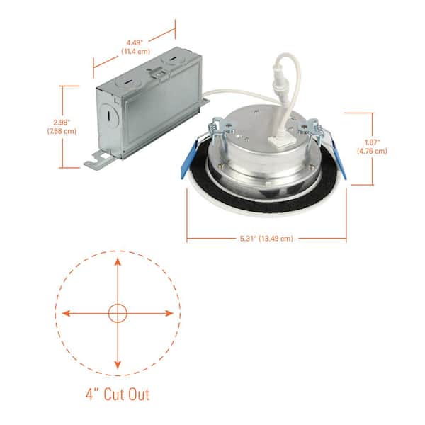 4 in. Adjustable CCT, New Construction/Remodel/Retrofit Installation, Integrated LED Regressed Canless LED Downlight