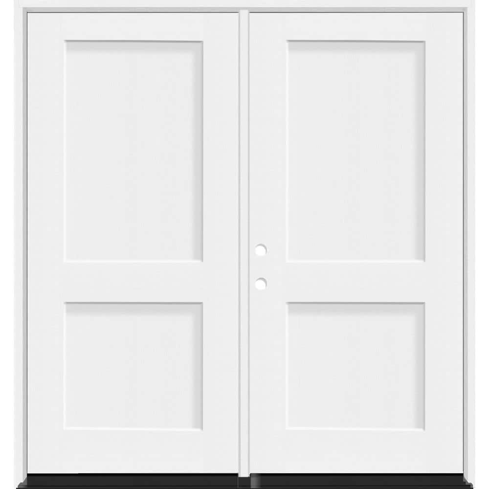Legacy 72 in. x 80 in. 2P Squaretop Shaker RHIS Unfinished White Fiberglass Double Prehung Front Door w/6-9/16 Jamb price history on PriceWatchPro